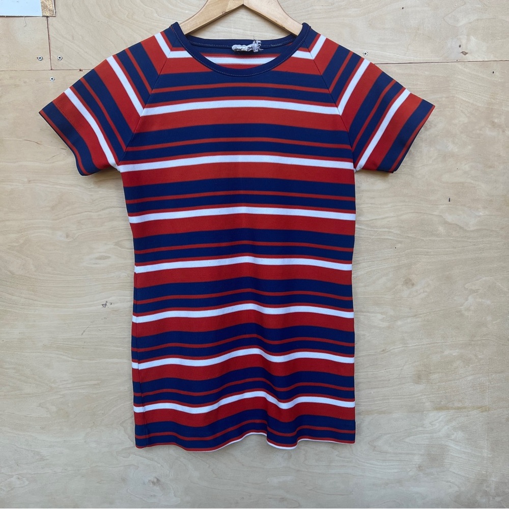 Vintage RUSS stripped crew neck tee Auburn Clemson